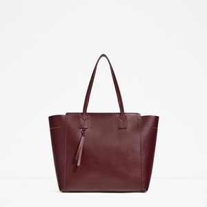 Zara Faux Leather ZIP-UP Tote